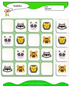 okul öncesi çocuklar için Sudoku Çocuk Bulmacaları